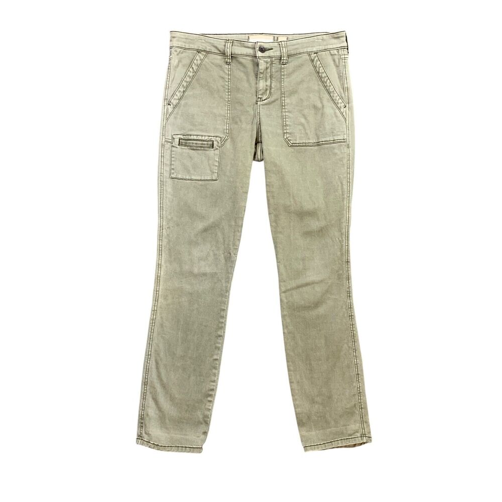 Hei Hei Pants Womens 30 Herb Cotton Blend Stretch Twill Utility Pockets Ankle